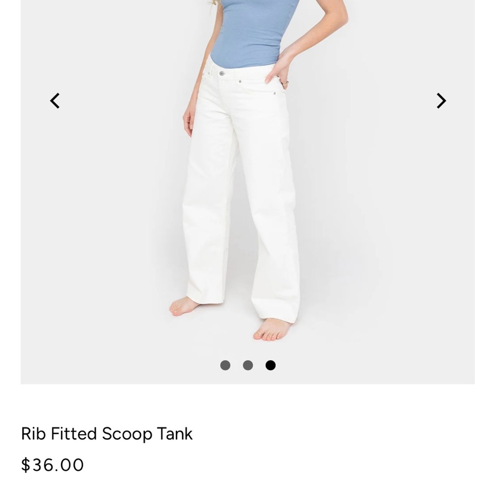 NWT Easy Standard Rib Fitted Scoop Tank in Faded Denim size Medium - Picture 3 of 4